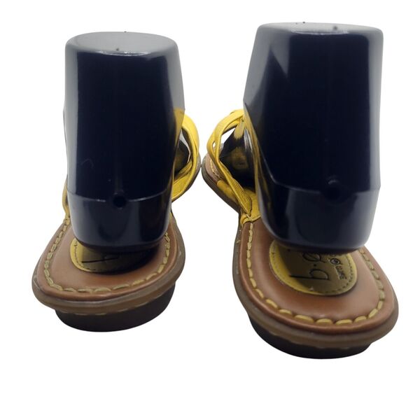 BOC Born Concept Vegan Leather Yellow Bows Flip Flops Size 9M Sandals Thongs - Picture 4 of 9